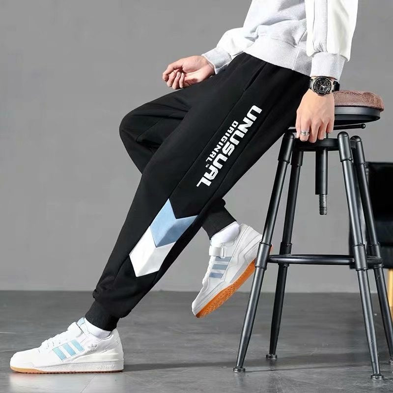 Men Pants Straight Ankle Tied