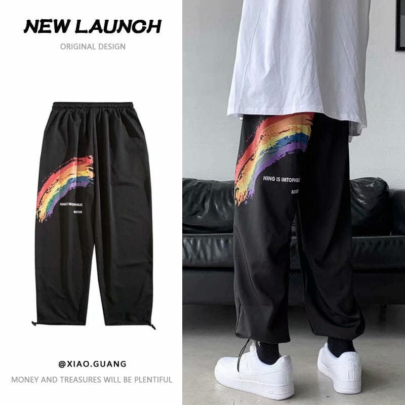 Men Pants Men's Summer Loose Sports and Leisure Trousers Printing