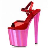 Hot Pink Heels Pink Solid Color High Heel Transparent Sandals Fish Mouth
