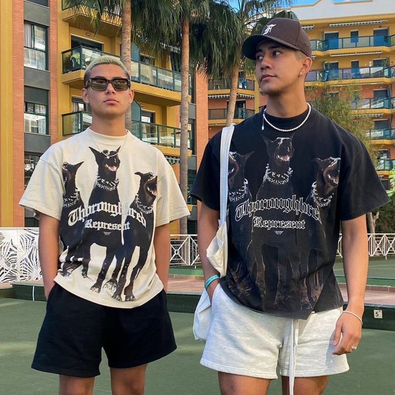 Present Thoroughbred Doberman Dog Print T-Shirt Short Sleeve Men's Summer T-shirt