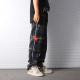 Men's Pants Vintage Plaid Pants Men's Loose Casual