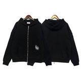 Rhude Hoodie Couple's Three-Dimensional Embroidered Zipper Hooded Hoodie