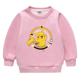 Children Pokemon Pikachu Hoodie Brushed Hoody Double Layer Thickened
