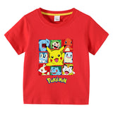 Children Pokemon Pikachu T Shirt Children's Summer Clothing Short Sleeve T-shirt Men's and Women's T-shirt
