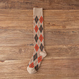 Winter Thick Knit Thigh High Socks Long Stockings Boot Fall Diamond Lattice Thigh High Socks Japanese Harajuku Socks
