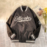 Brown Varsity Jacket Fall Jacket Men's Fashionable All-Match Baseball Uniform Autumn Jacket