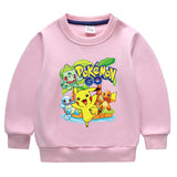 Children Pokemon Pikachu Hoodie Boy Fleece-Lined Autumn