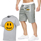 Smiley Face T Shirt Drew Biber Smiley Print Men's Short-Sleeved T-shirt Suit