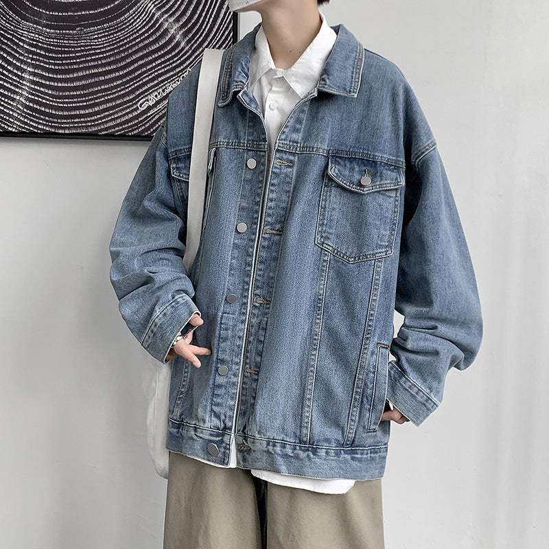 Denim Jacket Men's Autumn Loose Jacket Top Clothes
