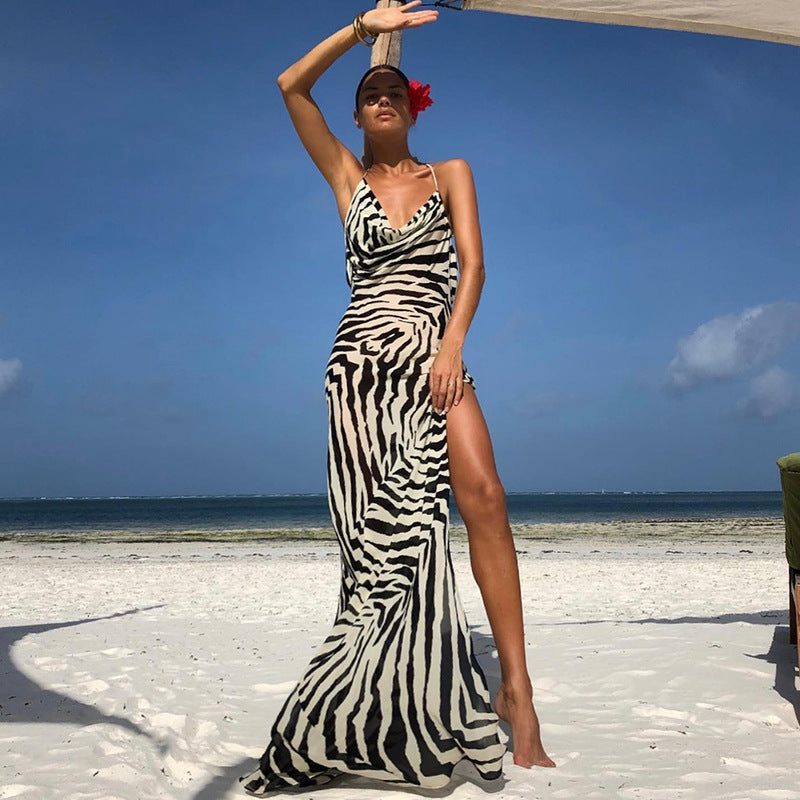 Victoria Beckham Dresses Summer Fashion Printed Sexy Dress