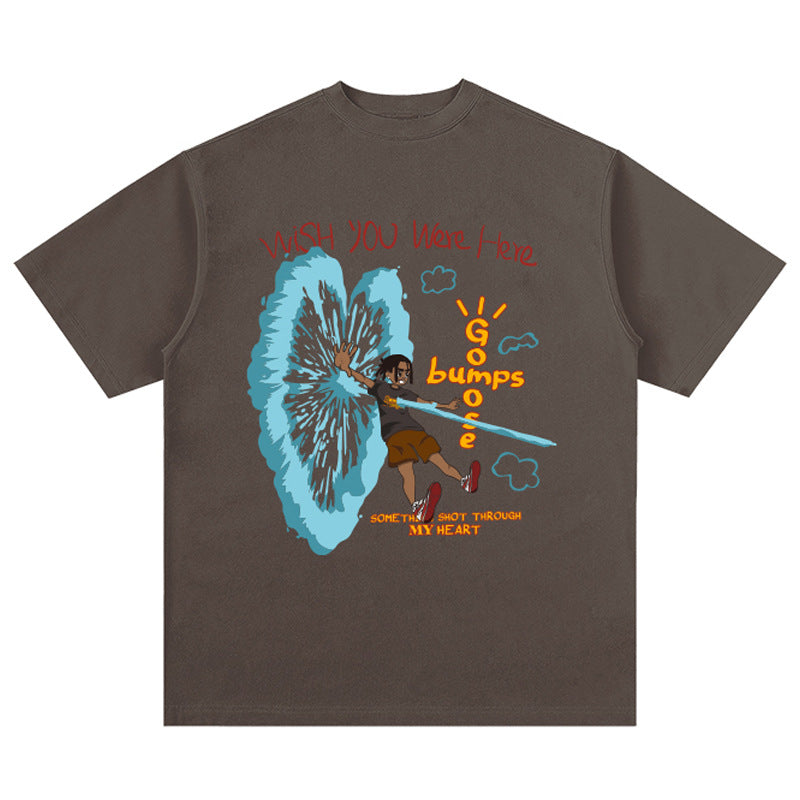 Cactus Jack McDonalds Shirt Spring/Summer Hip Hop Cartoon Printed Short Sleeve