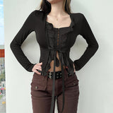 Music Festivals Rave Outfits Girls Tops Spring and Summer Women's Clothing Fashion Long Sleeve Sexy
