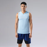 Sweat Wicking Shirt T-shirt Men's Hooded Sports Vest Workout Top