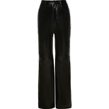 Brown Leather Pants Spicy Girl Retro Style Wide-Leg Pants Women's High Waist Slimming Bootcut Pants