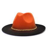 Cowboy Hats Flat Brim Broad-Brimmed Hat Autumn and Winter British Style Men and Women Fedora Hat