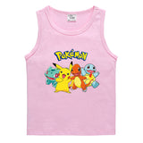 Children Pokemon Pikachu T Shirt Cotton Leisure Sweat Absorbing Sports Vest