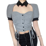 Preppy Aesthetic Sweater Hollow-out Short Sexy Knitwear