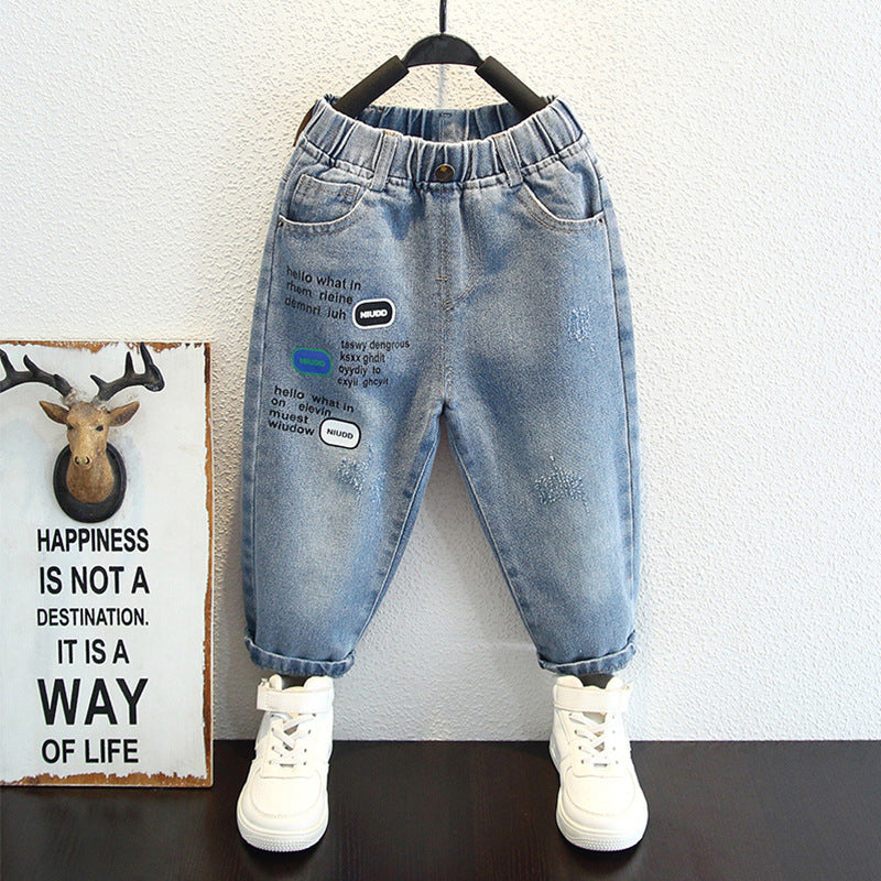 Toddler Boys Pants Boy's Denim Pants Spring and Autumn Casual