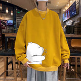 Men Sweatshirts Cartoon Hoodless Sweater Men's Spring and Autumn Sports round Neck