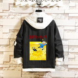 Comic Denim Jacket Hooded Men's and Women's Coats Top
