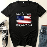 Let'S Go Brandon T Shirt English Letter Pattern Short Sleeve T-Shirt