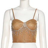Music Festivals Rave Outfits Girls Tops Spring and Summer Women's Clothing Sexy Suspenders Slim Fit Vest