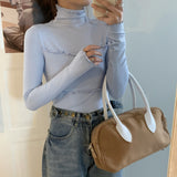 The Rock Turtleneck Half Turtleneck Bottoming Shirt Autumn and Winter Long Sleeves T-shirt Top