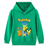 Children Pokemon Pikachu Hoodie Spring and Autumn Boys and Girls Cotton Hooded Sweater