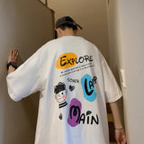 Preppy Aesthetic T Shirt Short Sleeve T-shirt Men Hip Hop Loose