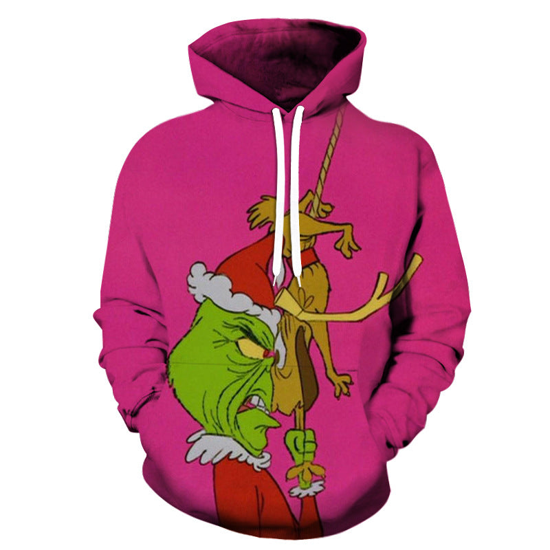 Grinch Hoodie 3D Printed Sports Loose Hoodie
