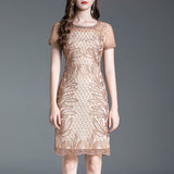 Daisy Buchanan Dress Summer Banquet Dress plus Size Sheath Dress Short Sleeve
