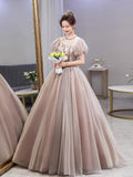 Women's Evening Dress Ball Gown Princess Quinceanera Wedding Dresses Theme Costume Solo Tulle Tutu Dress Banquet Host Long Evening Dress