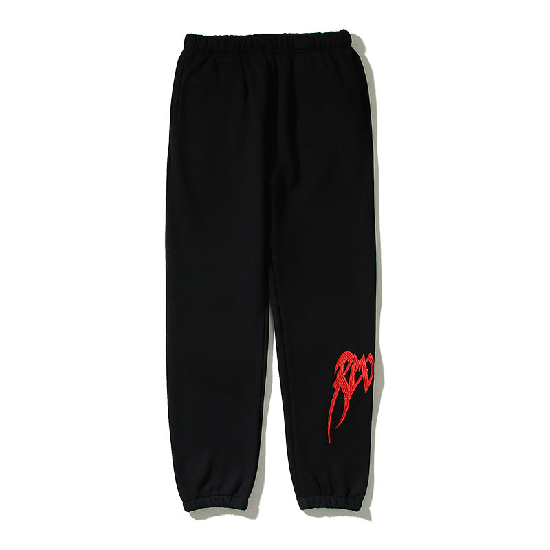 Kanye West Sunday Service Pant Revenge Embroidered Autumn and Winter Hip Hop Ankle-Tied Long Pants