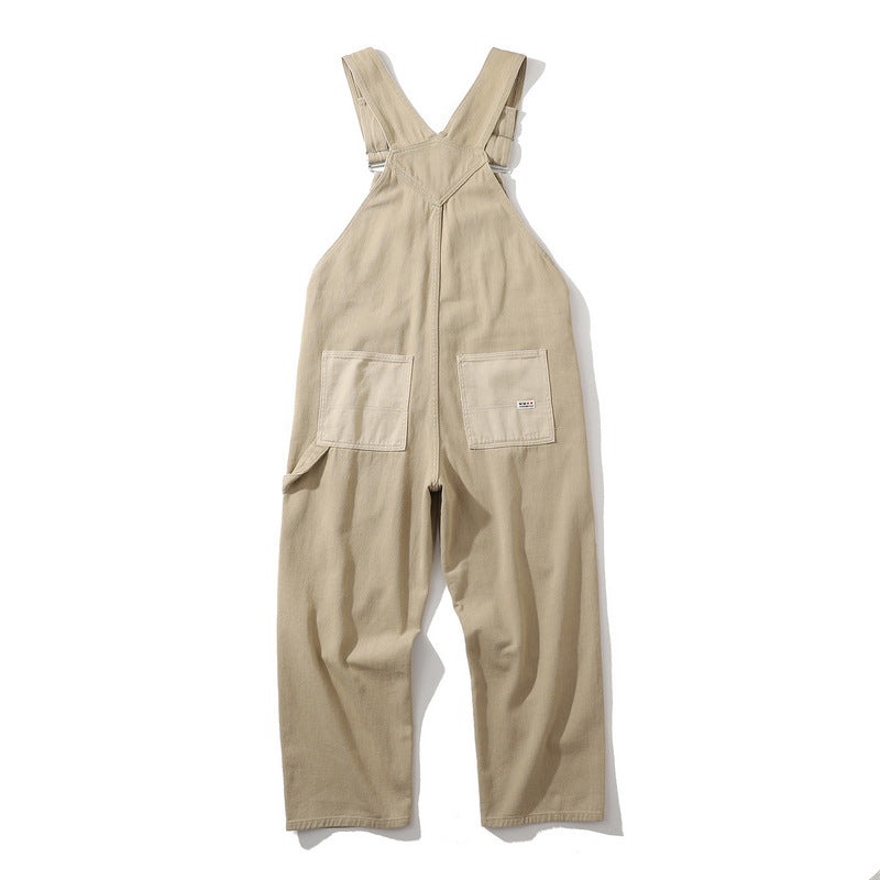 Man Fall Outfits Cargo Pants Loose Street One-Piece Overalls Men and Women
