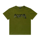 Amiri T Shirt Letter Sketch Casual round Neck Short Sleeves T-shirt