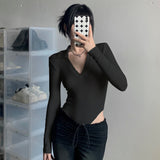 Maddy Euphoria Outfits Women's Spring and Autumn Sexy Women's Long Sleeve V-neck
