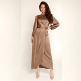 Mauve Dress Soft Waist Dress Satin Dress