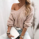 Preppy Aesthetic Sweater Sweater Autumn Winter Sexy Long Sleeve Knitwear for Women