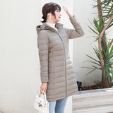 Women Winter Coats Puffer Jacket Down Coat Slim Fit Mid-Length Casual Winter Hooded Jacket