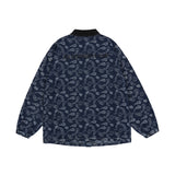 Men Denim Coat Jean Jackets Paisley Denim Jacket Men's Color Contrast Patchwork Jacket Baggy Coat