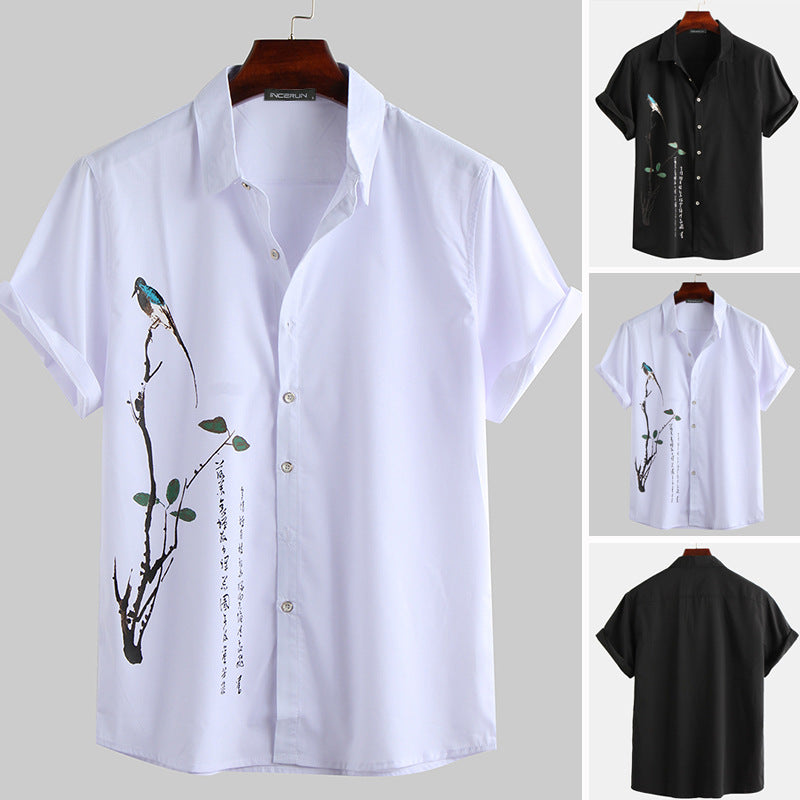 Men Hawaii Shirts Men's Fashion Printed Short Sleeve Shirt