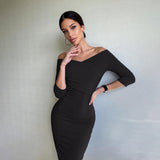 Winter Formal Dresses Spring/Summer Cross V-neck Workplace Ol Advanced Sheath Dress