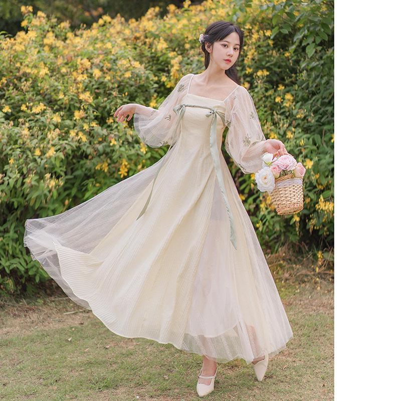 Women Cottagecore Dress Female Student Summer