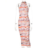 Victoria Beckham Dresses Women's Summer Fashion Printed Sleeveless Dress