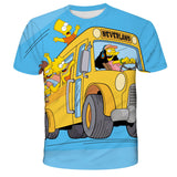 Homer Simpson Shirt Digital Printing Men's Cartoon Sports Short Sleeve