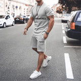 Fear of God Fog T Shirt Essentials Double Line Casual Sports Short Sleeve Shorts Suit
