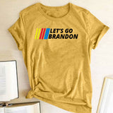 Let's Go Brandon T Shirt Letter Print Short-Sleeve T-shirt for Women