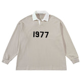 Fear of God Essentials 1977 Knit Polo Long Sleeve Fog Sweater for Men and Women