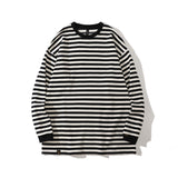 Mens Fall Outfits Retro Simple Contrast Color Striped Long Sleeve T-shirt Men and Women Loose Couple Thin Hoodies