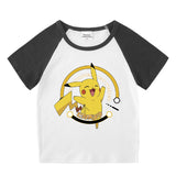 Children Pokemon Pikachu T Shirt Summer Wear Short Sleeved T-shirt Leisure Sports